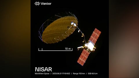 NISAR satellite in space photographed by Vantor