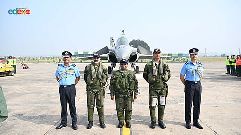President Droupadi Murmu took a sortie in a Rafale aircraft at Air Force Station, Ambala, Haryana