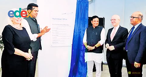 IT Minister Duddilla Sridhar Babu inaugurating the Deutsche Börse Groups Global Capability Centre (GCC) at Raidurg