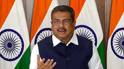 Dharmendra Pradhan calls for tradition of collective Vande Mataram at DU