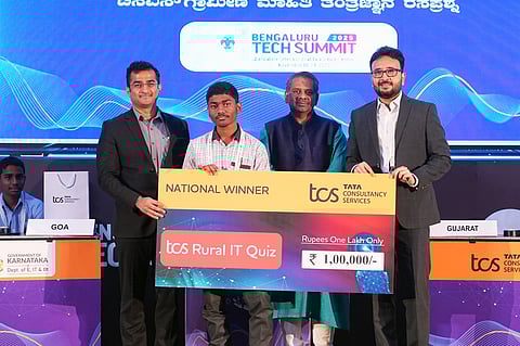 Pratham Chetan Dand of Songadh, Gujarat was named national champion at the 26th Rural IT Quiz in Bengaluru