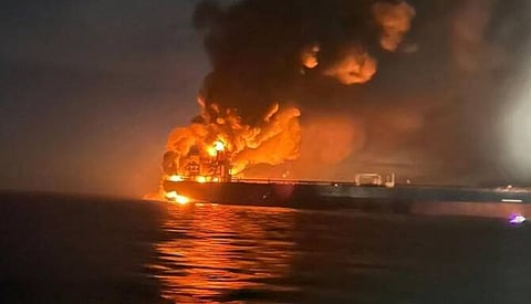 Second oil tanker catches fire in Black Sea, say Turkish authorities