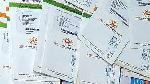 Image of Aadhaar cards used for representation.