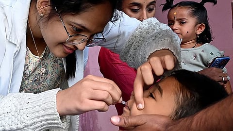 Pulse polio vaccination drives being organised by Vydehi Hospital in Whitefield, on a temple premises in Kengeri and by Rotary Club in Bengaluru on Sunday.