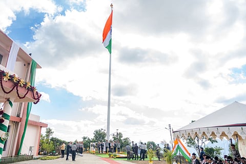 Mizoram Guv unfurls state’s tallest national flag (Photo: IANS)