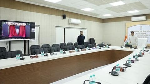 Sports Minister Mandaviya virtually inaugurates foundation stone laying of high performance centre at SAI Bengaluru (Credit: SAI)