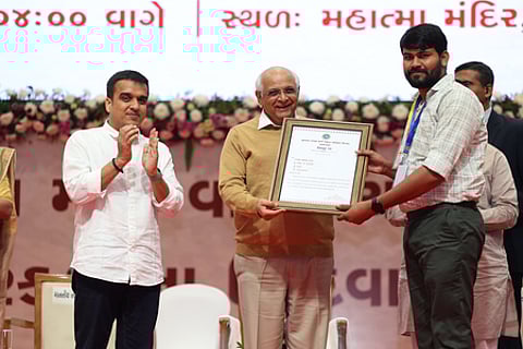 Gujarat CM hands over appointment letters to over 4,700 GSRTC recruits (Photo: @Bhupendrapbjp/X)