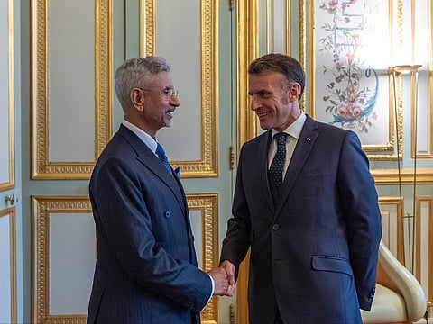 EAM Jaishankar meets French President Emmanuel Macron
