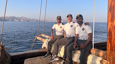 The INSV Kaundinya is based on a 5th-century CE ship depicted in the paintings of Ajanta Caves.