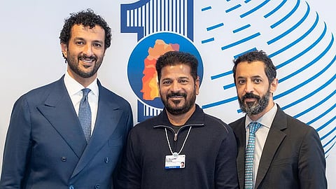 UAE Minister Abdulla bin Touq Al Marri meets Telangana CM Revanth Reddy at Davos