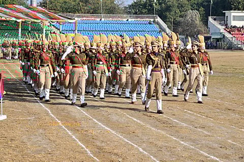 Full dress rehearsal for R-Day parade held at Jammu (@Divcomjammu/X)