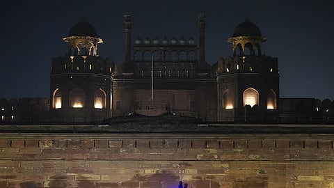A view of the illuminated Red Fort