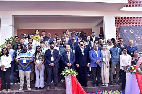 Delegates seen during the 2nd ITEC held at Bandipur Tiger Reserve in Mysuru on Monday.