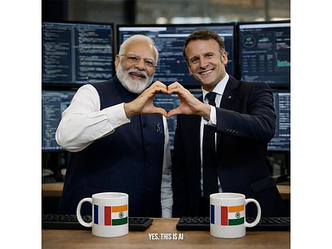 French President Macron shares AI-generated image with PM Modi ahead of his participation in AI Impact Summit