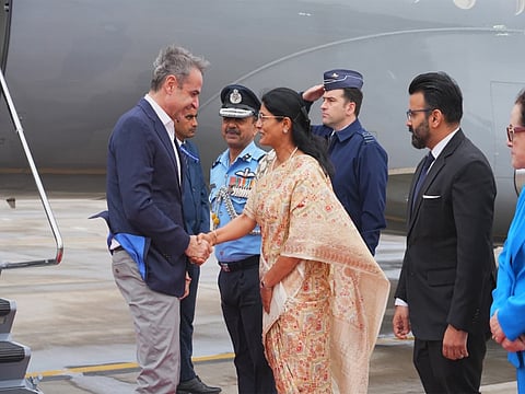 Greek PM arrives in Delhi to attend AI Impact Summit