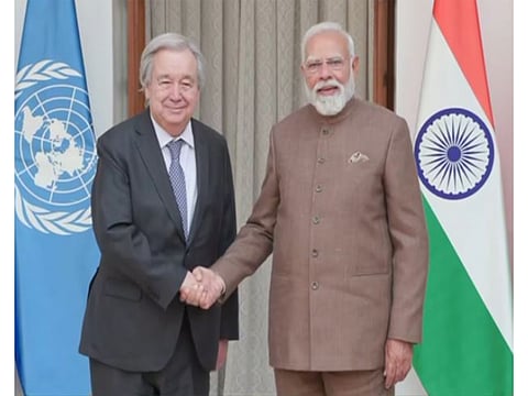 PM Modi holds bilateral talks with UN Secretary General Antonio Guterres