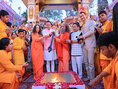 Uttarakhand CM Pushkar Singh Dhami participates in 38th International Yoga Festival
