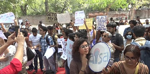 Trans community protests at Jantar Mantar against Transgender Bill