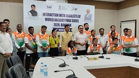 Mansukh Mandaviya felicitates World Archery Para Series medallist