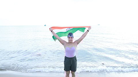 Kamya Bhardwaj, a Delhi University student smashes record in grueling Palk Strait swim