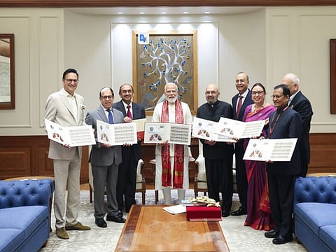 PM Modi meets SRCC Governing Body delegation, releases commemorative stamp marking centenary