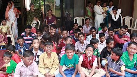 Younger students of the school are taught how to make cards, gardening, given toilet training and candle making