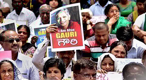A demonstration in honour of Gauri Lankesh