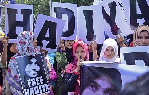 Protests in Kerala calling for the release of Hadiya, a few weeks ago