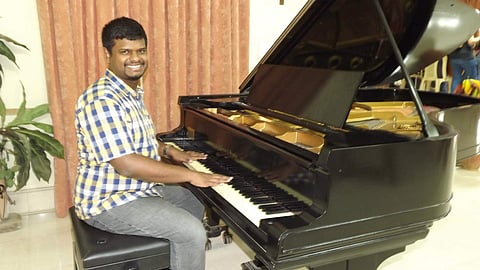 Samuel, during one of his recitals