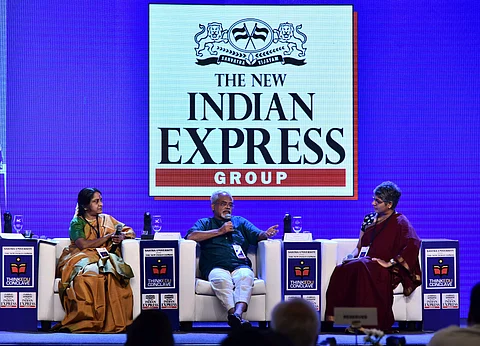 Rev Valson Thampu delivers his speech at the ThinkEdu Conclave