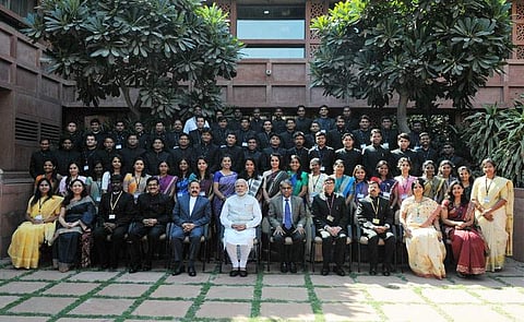 PM Modi with the IAS probationers of 2015 batch