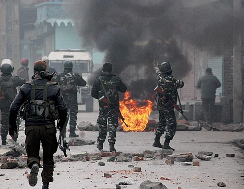 File picture of violence in Jammu and Kashmir