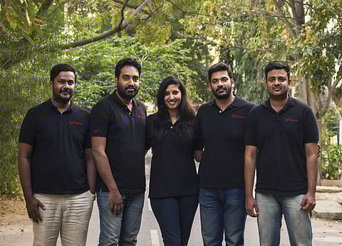 Co-founders of Wandertrails (from left) Hari, Pranav, Sruti, Vishnu and Narayan