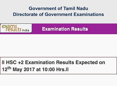 The website where students can check their results | Pic: tnresults.nic.in