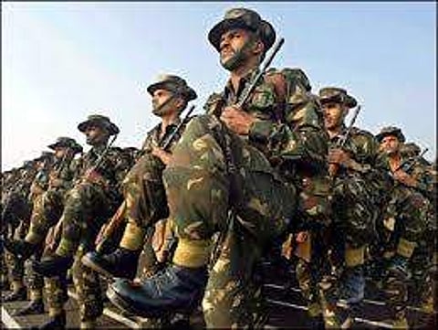 Army men being taught Chinese