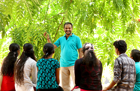 Ranjith Raj has been working the dual role of a teacher and the nature club coordinator and has transformed spaces across Kozhikode | Pics: TP Sooraj
