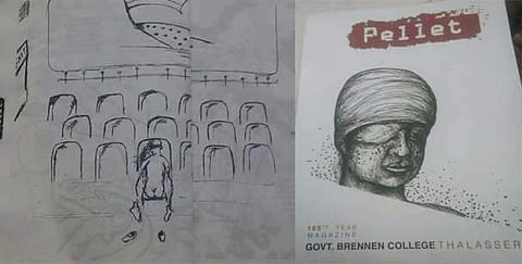 The caricature depicts a couple in a compromising position in a theatre | Source: Mathrubhumi