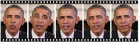 The researchers generated a video of Barack Obama talking about terrorism, fatherhood and job creation