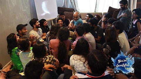 People come and hug out their stress and sorrows