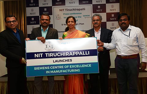 Dr Mini Shaji Thomas, Director, NIT, Tiruchirappalli along with Dr AK Bakthavatsalam, Head, T&P and Dr M Duraiselvam, Head, Siemens Centre of Excellence and and Mr Aravind, AMARTech