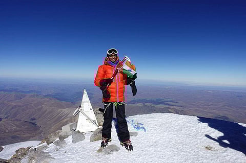 Bhavani on top of Mount Elbrus