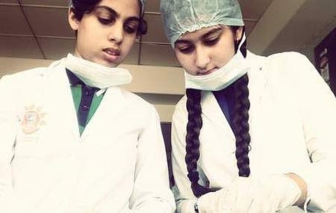 Khushi Angolkar and Prarthana Kulkarni, 8th standard students from Kendriya Vidyalaya No.2, Camp, Belagavi have found that the currency notes kept in the pocket can cause serious health problems