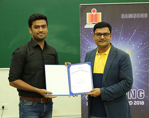 Kannan Chandrasekaran received the top honours at the Samsung Innovation Awards 2018 (Pic: Kannan Chandrasekaran)
