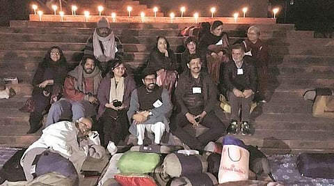 A snap from the recent JNUTA protest (Pic: Facebook)