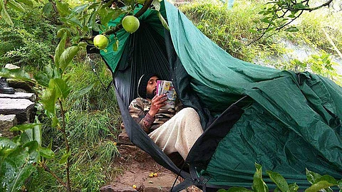 Babu Sager in his farm in Manali (Pic: Facebook/Babu Sager)