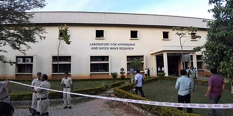Cylinder blast at Laboratory for Hypersonic and Shock Wave Research In IISC Bengaluru on Wednesday. (Photo |EPS/Nagaraja Gadekal)