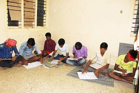 Owing to the lack of rooms, scores of students have to exist and read in a single room.