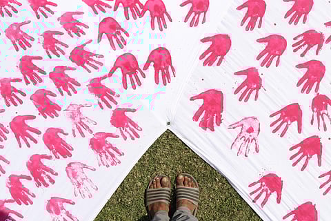 Students came together to bring awareness about breast cancer and to support those afflicted with it