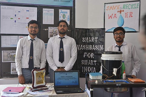 The Smart Washbasin was designed by Yash Khanna, Tanuj Tandon, and Utkarsh Gupta and it was also selected in the first phase of a Smart India Hackathon - Hardware edition