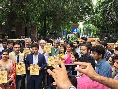 The students and dignitaries at the launch